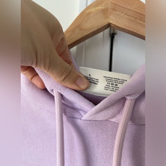 Pleasing The Heavyweight Drawstring Hoodie in Lavender size L - Picture 6 of 7
